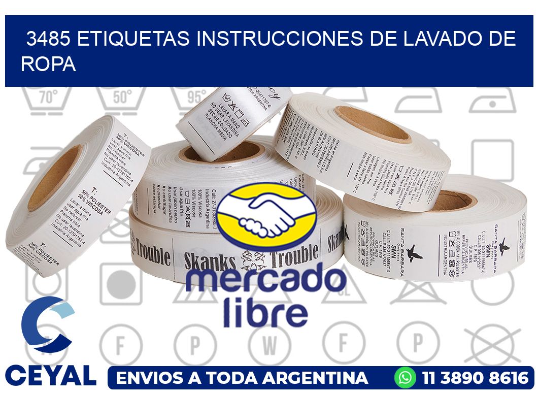 3485 etiquetas instrucciones de lavado de ropa