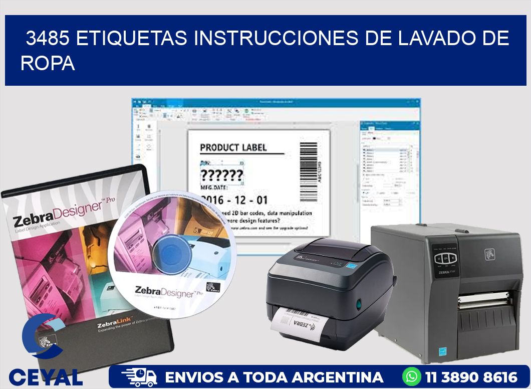 3485 etiquetas instrucciones de lavado de ropa
