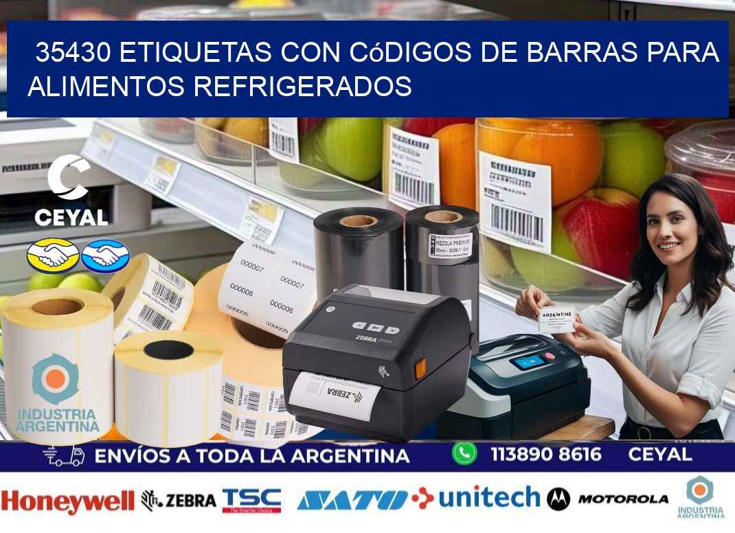 35430 Etiquetas con códigos de barras para alimentos refrigerados