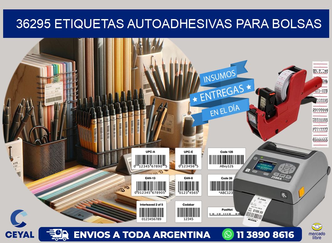 36295 etiquetas autoadhesivas para bolsas