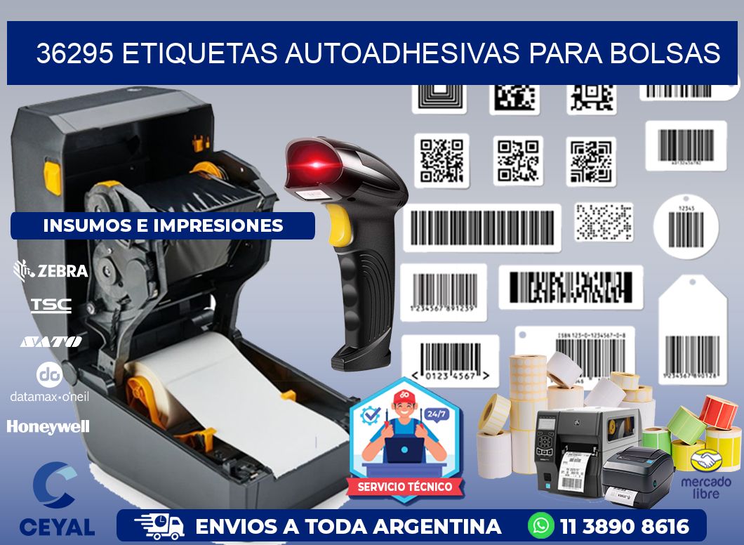 36295 etiquetas autoadhesivas para bolsas