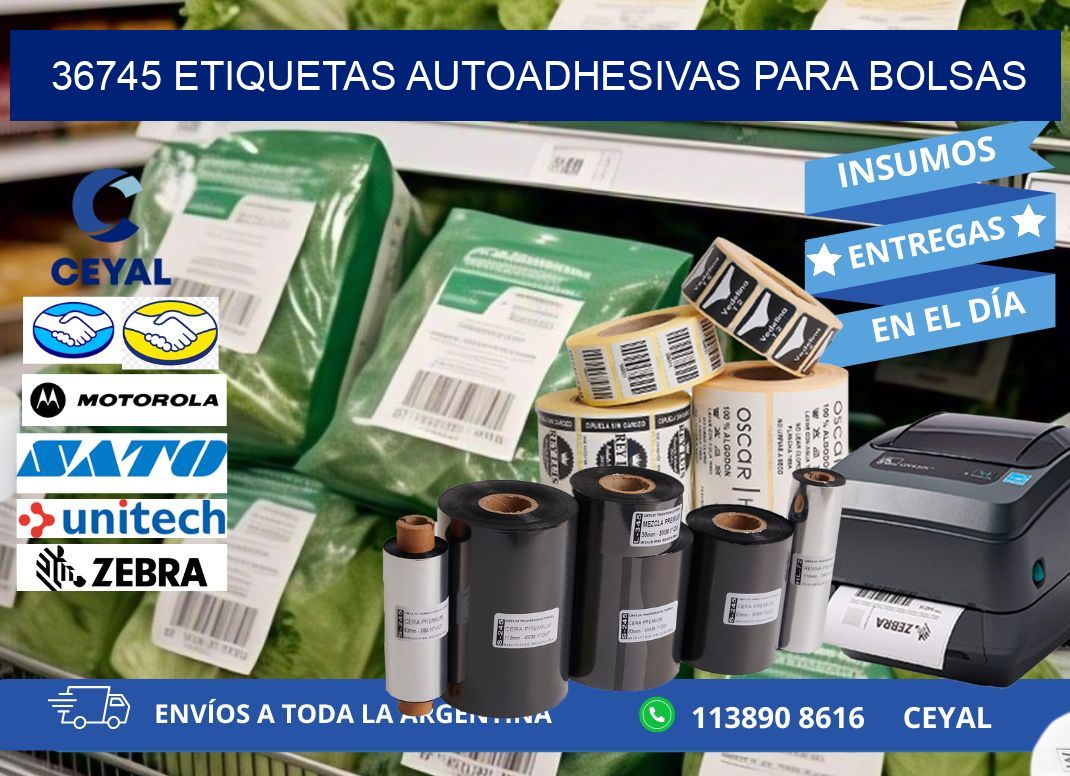 36745 etiquetas autoadhesivas para bolsas