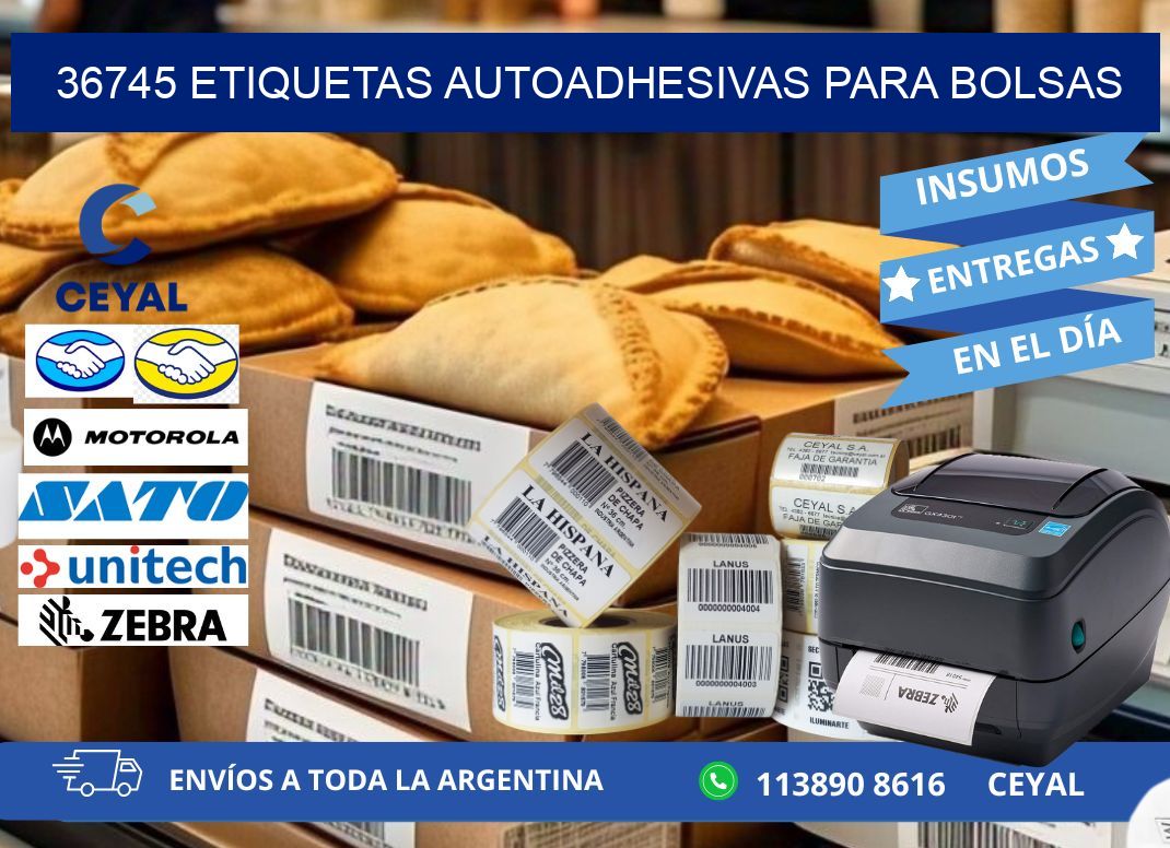 36745 etiquetas autoadhesivas para bolsas