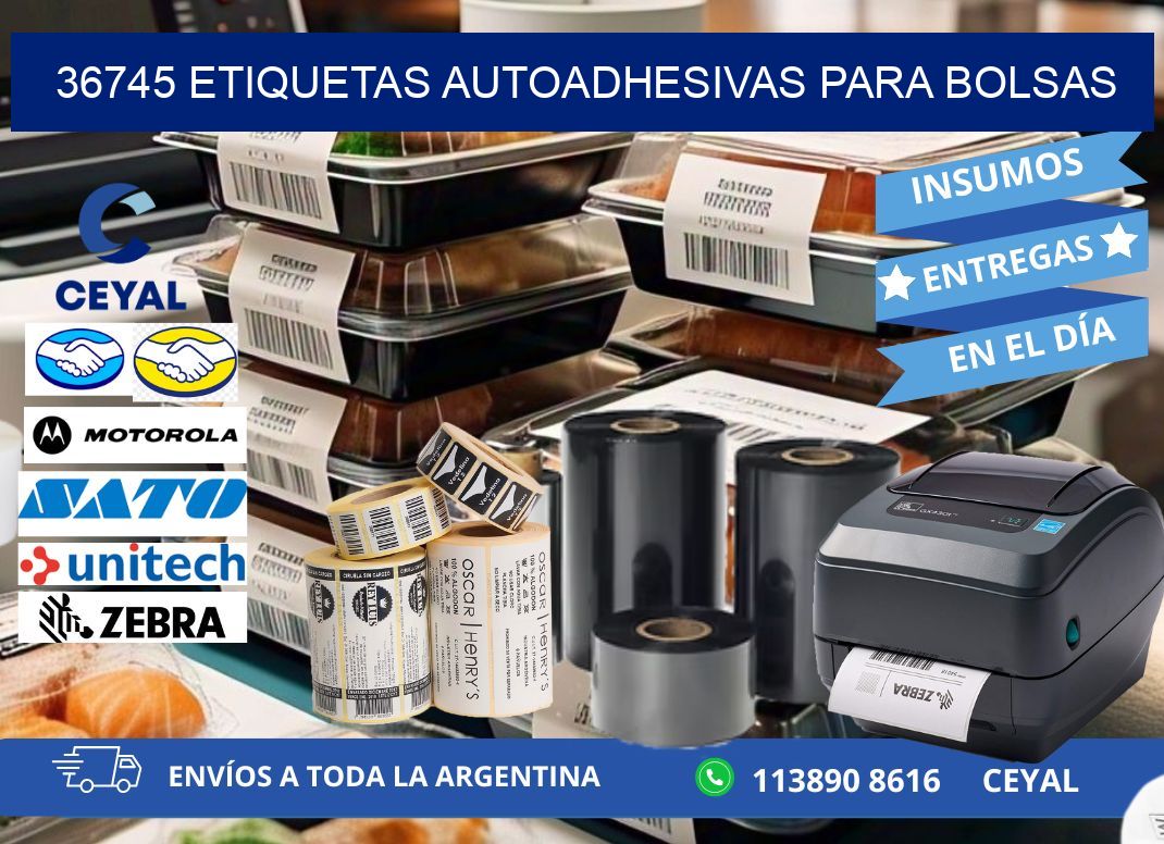 36745 etiquetas autoadhesivas para bolsas