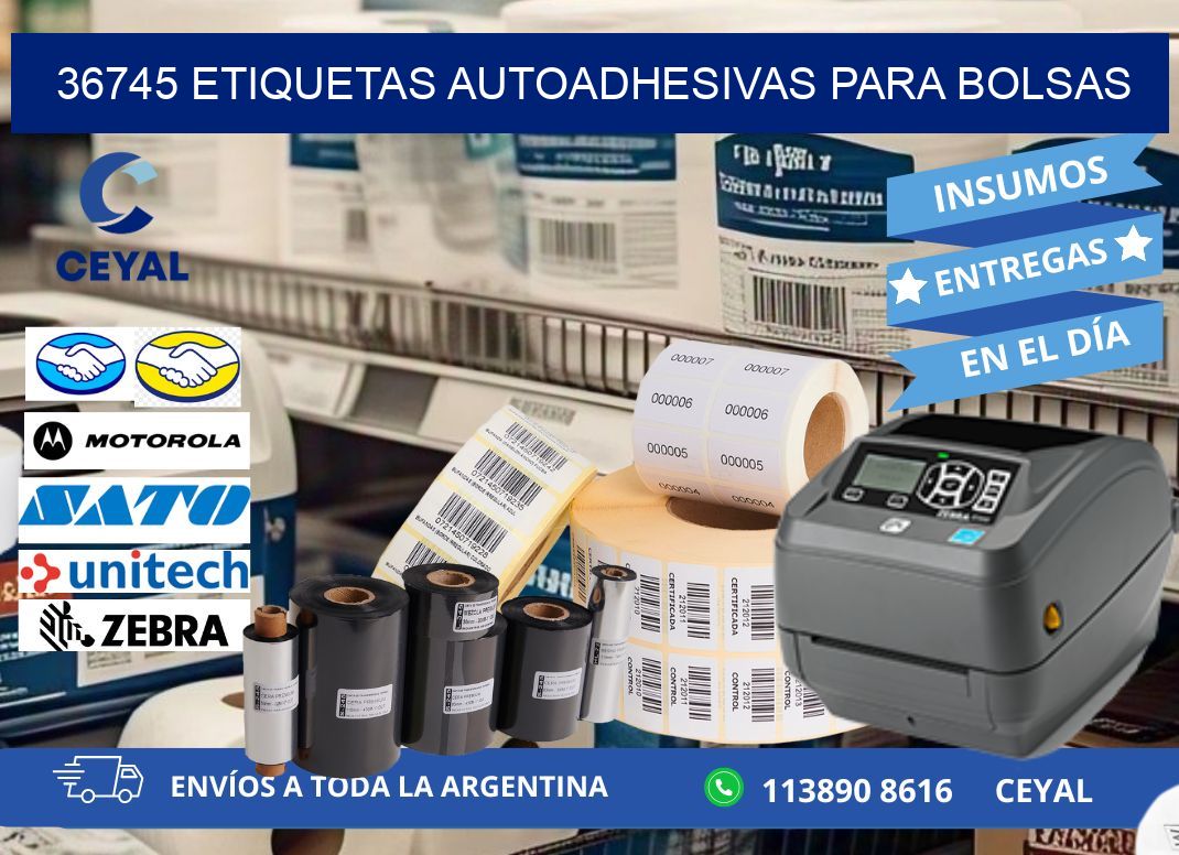 36745 etiquetas autoadhesivas para bolsas