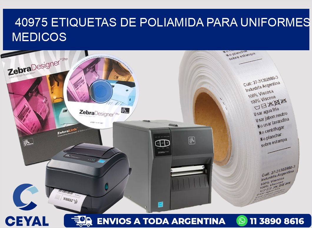 40975 Etiquetas de poliamida para uniformes medicos