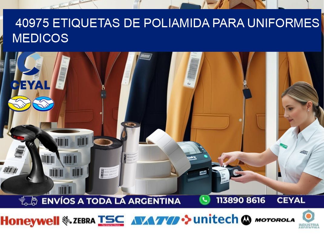 40975 Etiquetas de poliamida para uniformes medicos