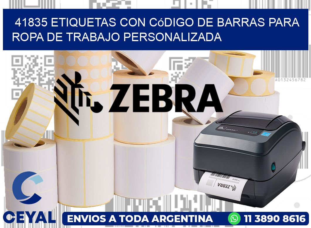 41835 Etiquetas con código de barras para ropa de trabajo personalizada