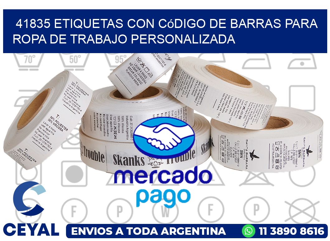 41835 Etiquetas con código de barras para ropa de trabajo personalizada
