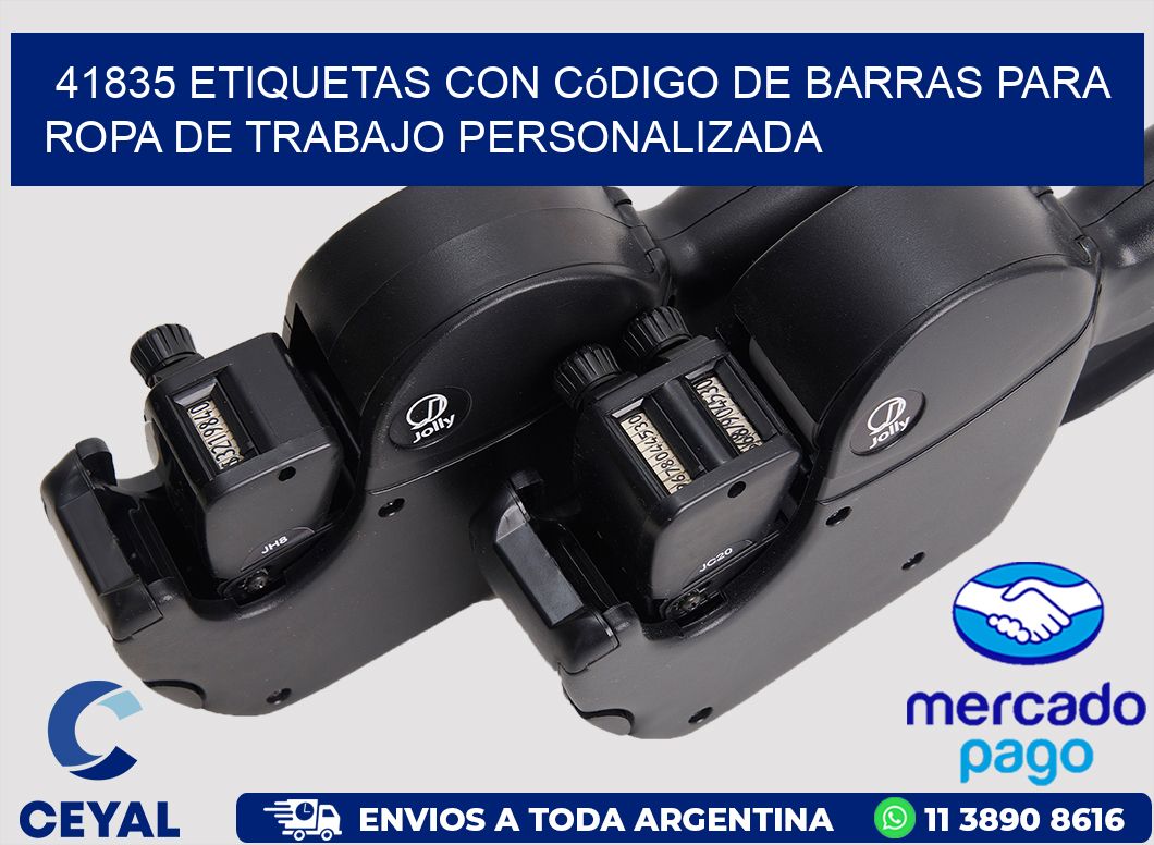 41835 Etiquetas con código de barras para ropa de trabajo personalizada