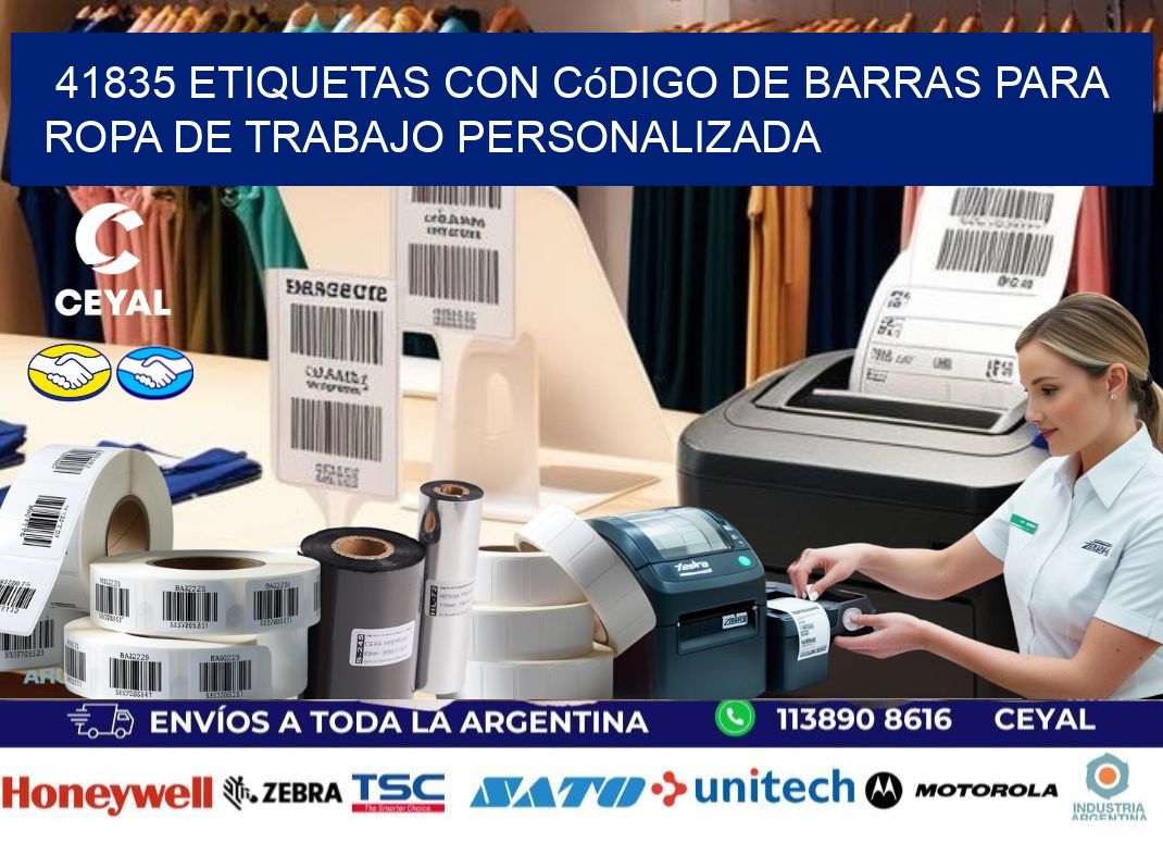 41835 Etiquetas con código de barras para ropa de trabajo personalizada