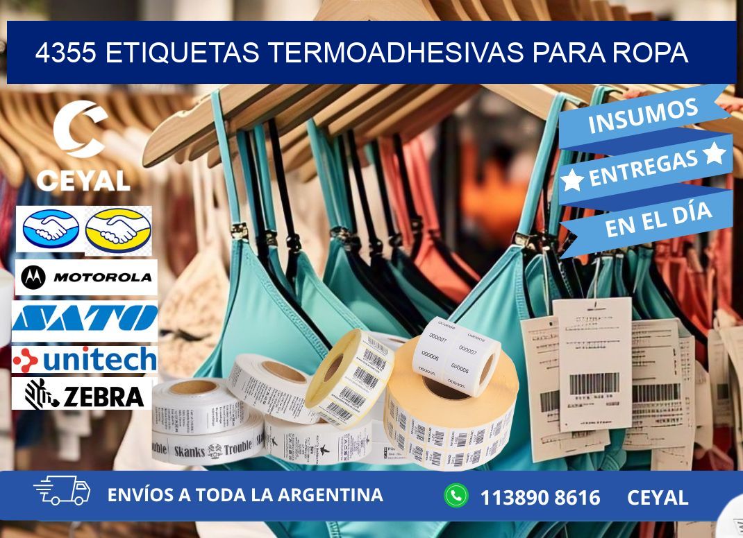 4355 Etiquetas termoadhesivas para ropa