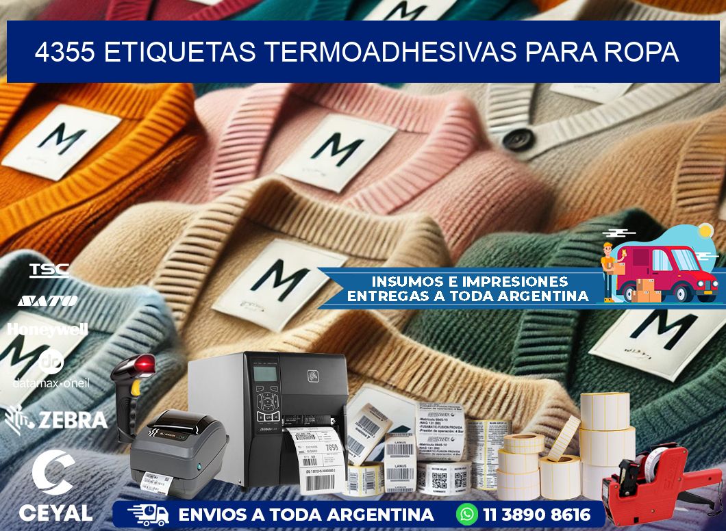 4355 Etiquetas termoadhesivas para ropa