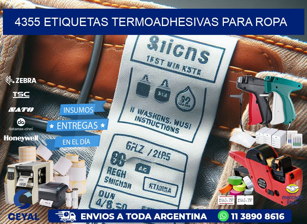 4355 Etiquetas termoadhesivas para ropa