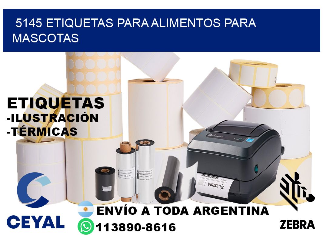 5145 Etiquetas para alimentos para mascotas