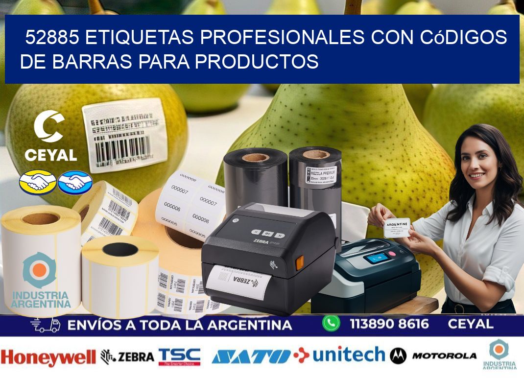 52885 Etiquetas profesionales con códigos de barras para productos