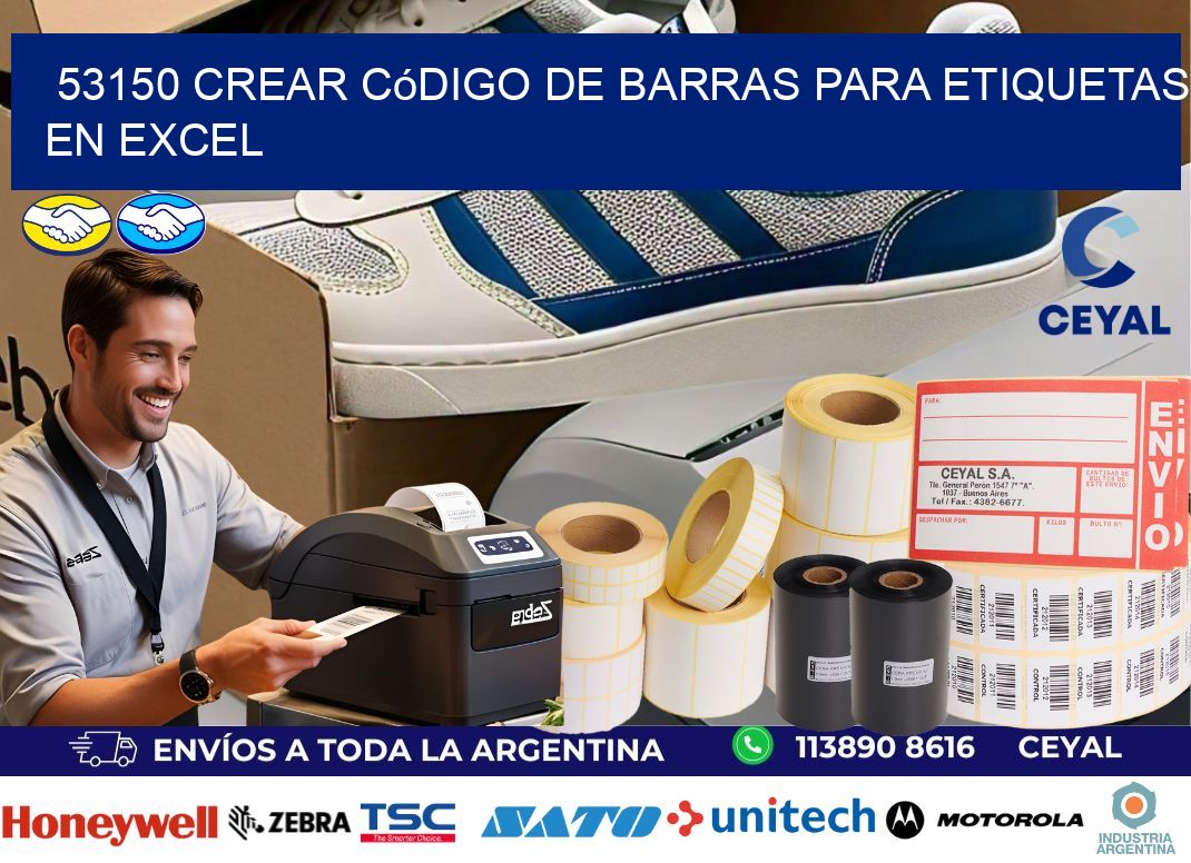 53150 Crear código de barras para etiquetas en Excel