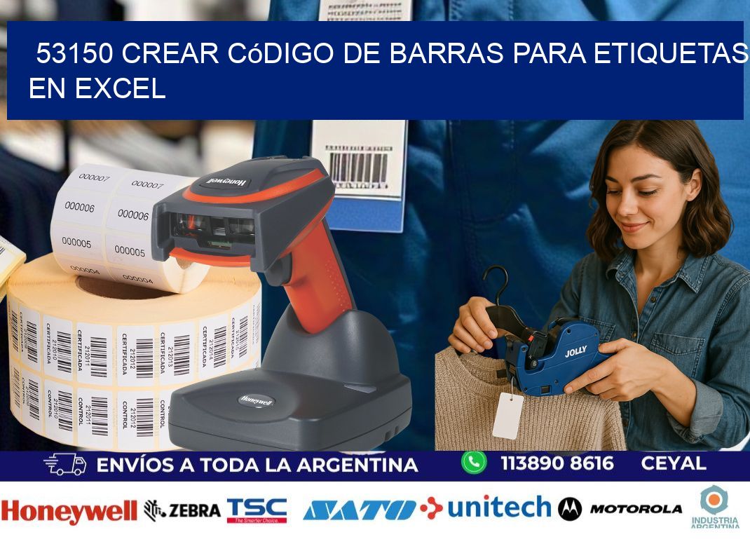 53150 Crear código de barras para etiquetas en Excel