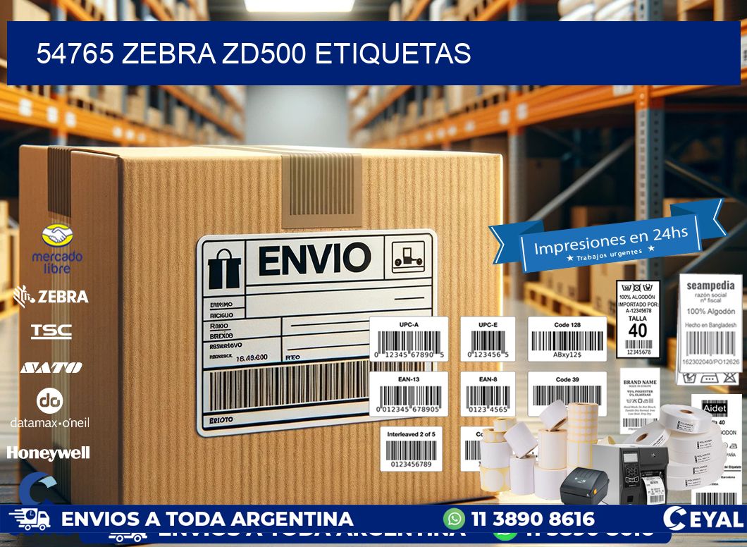 54765 Zebra ZD500 etiquetas