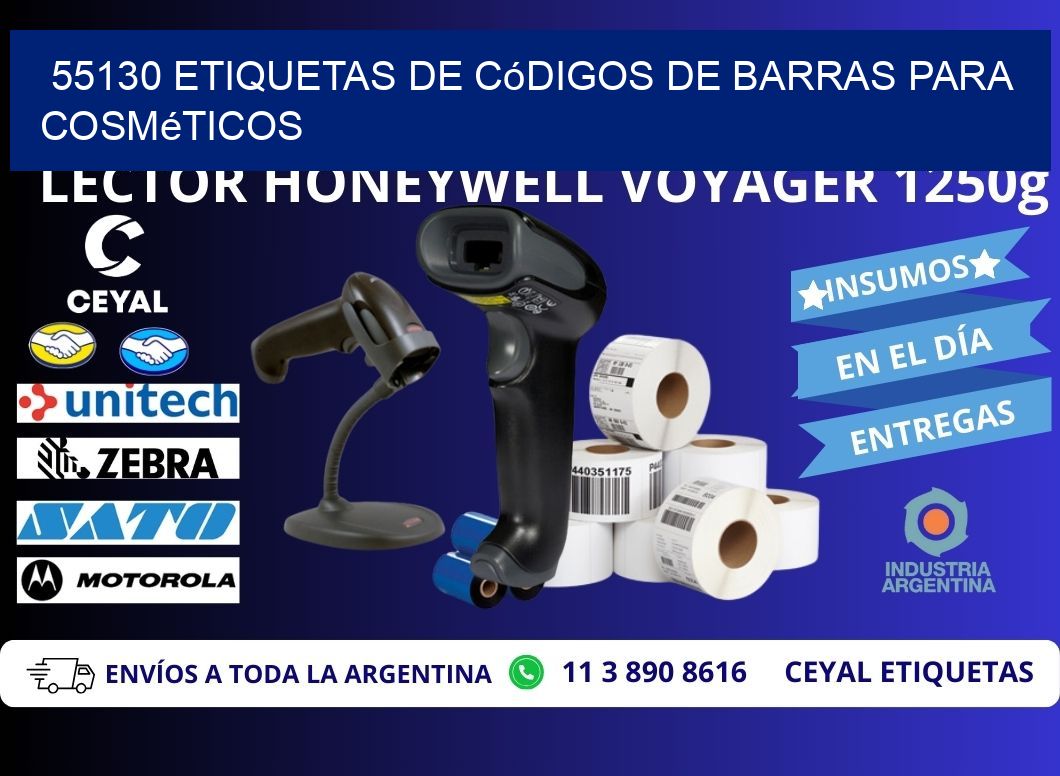55130 etiquetas de códigos de barras para cosméticos