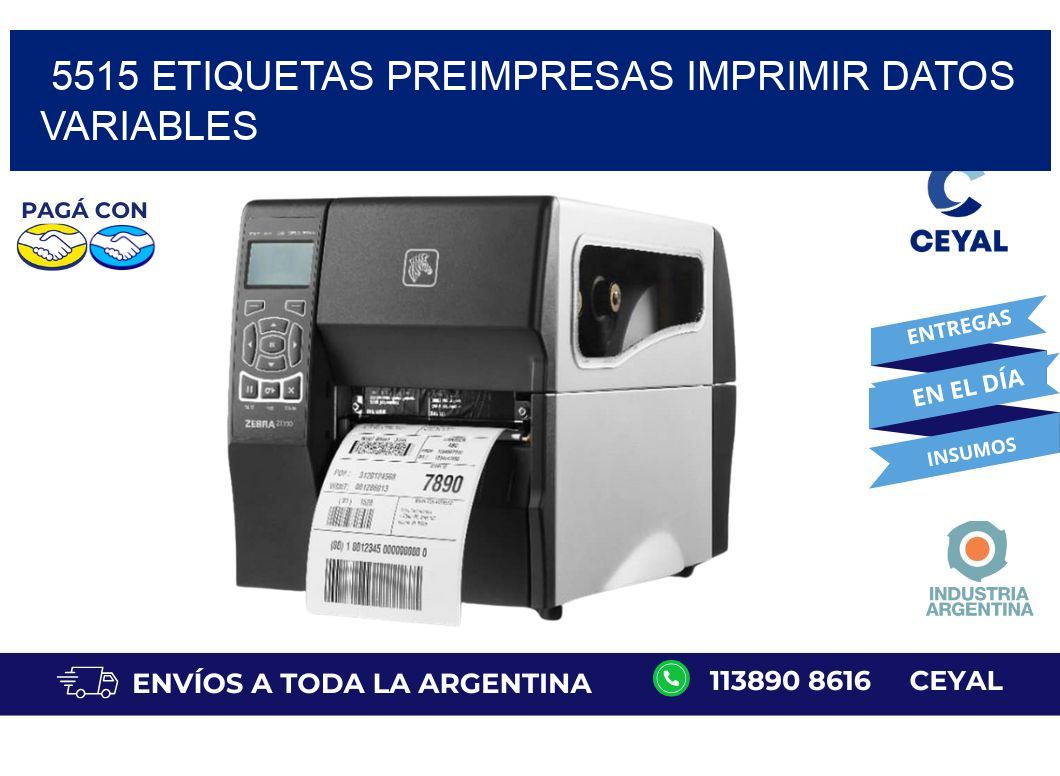 5515 Etiquetas preimpresas imprimir datos variables