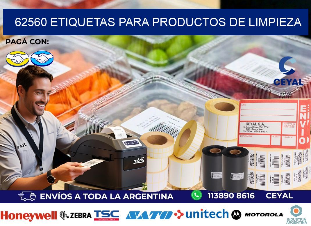 62560 Etiquetas para productos de limpieza