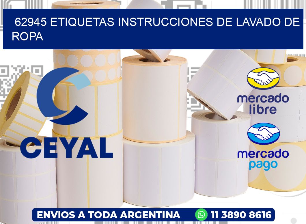 62945 etiquetas instrucciones de lavado de ropa