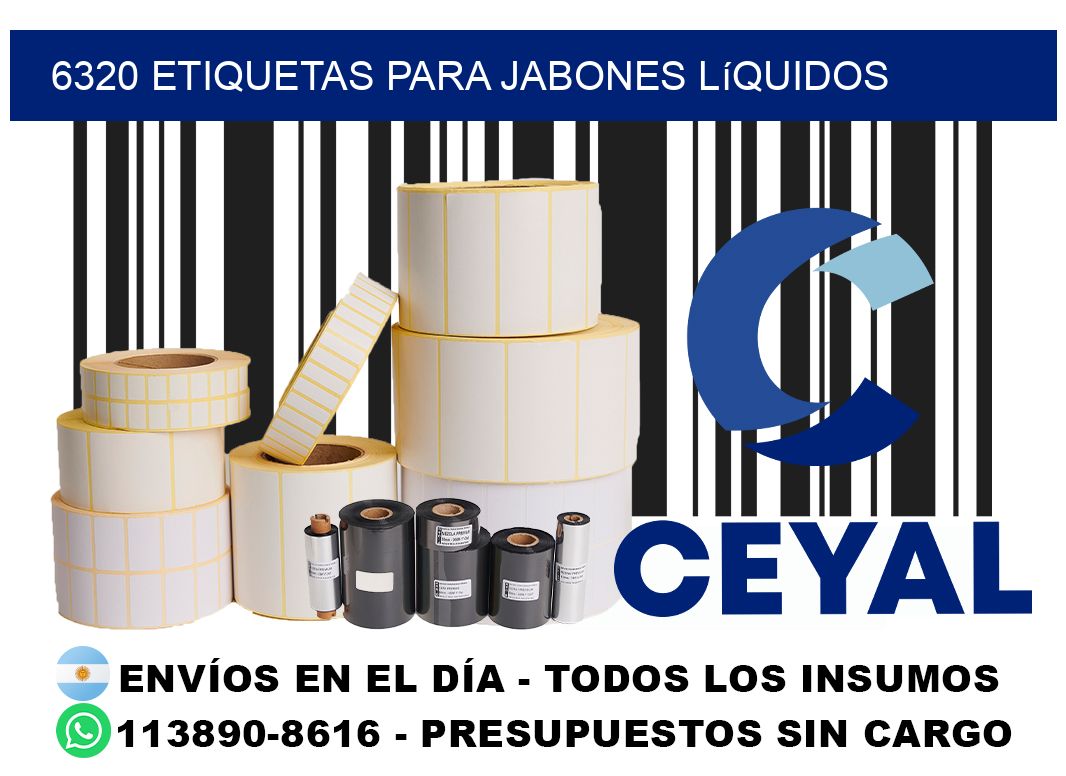 6320 Etiquetas para jabones líquidos