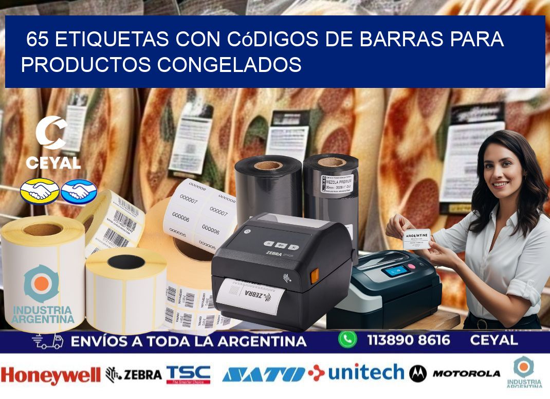 65 Etiquetas con códigos de barras para productos congelados