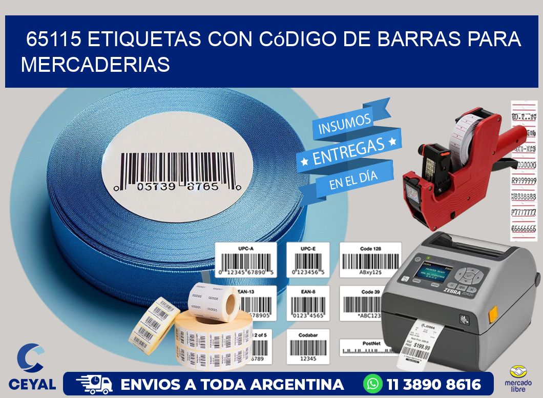 65115 etiquetas con código de barras para mercaderias