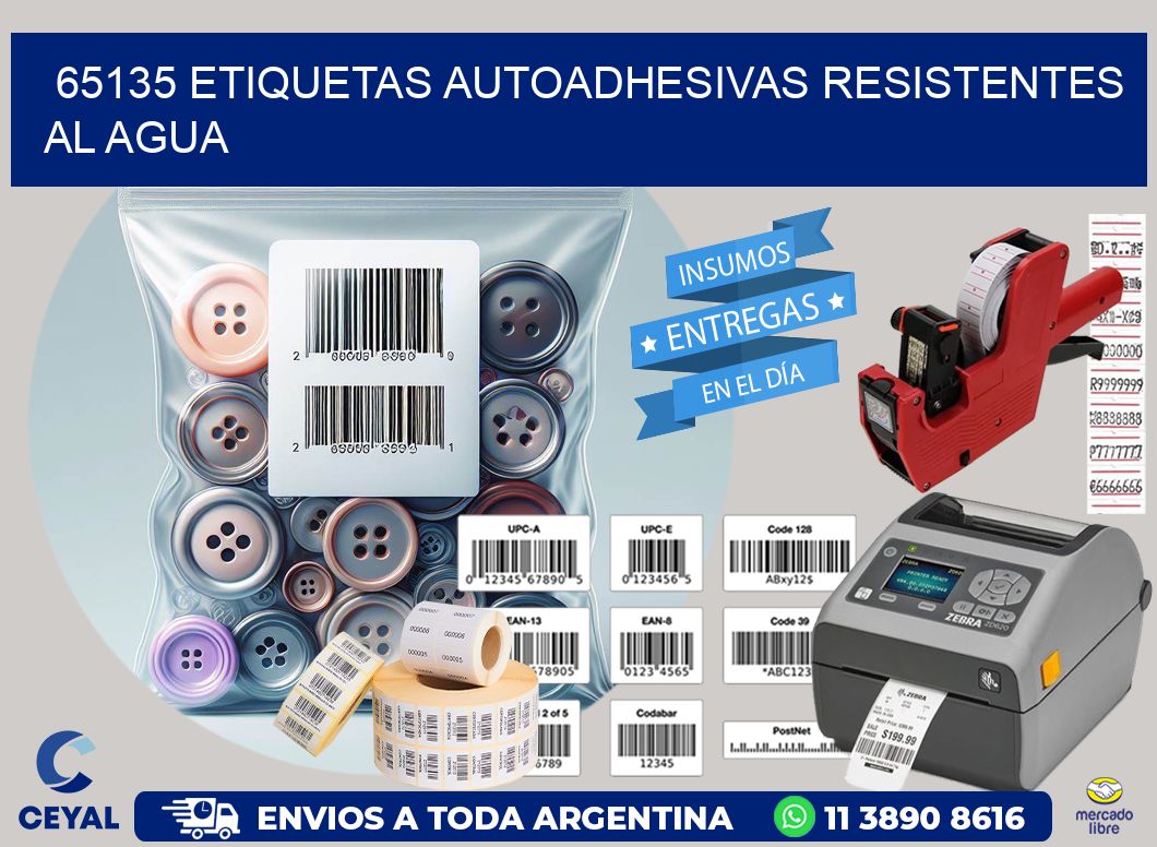 65135 etiquetas autoadhesivas resistentes al agua
