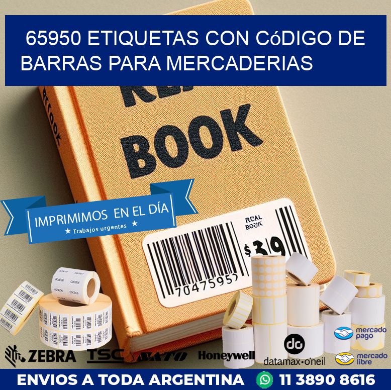 65950 etiquetas con código de barras para mercaderias