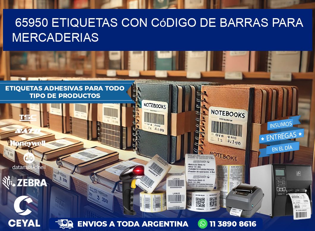 65950 etiquetas con código de barras para mercaderias