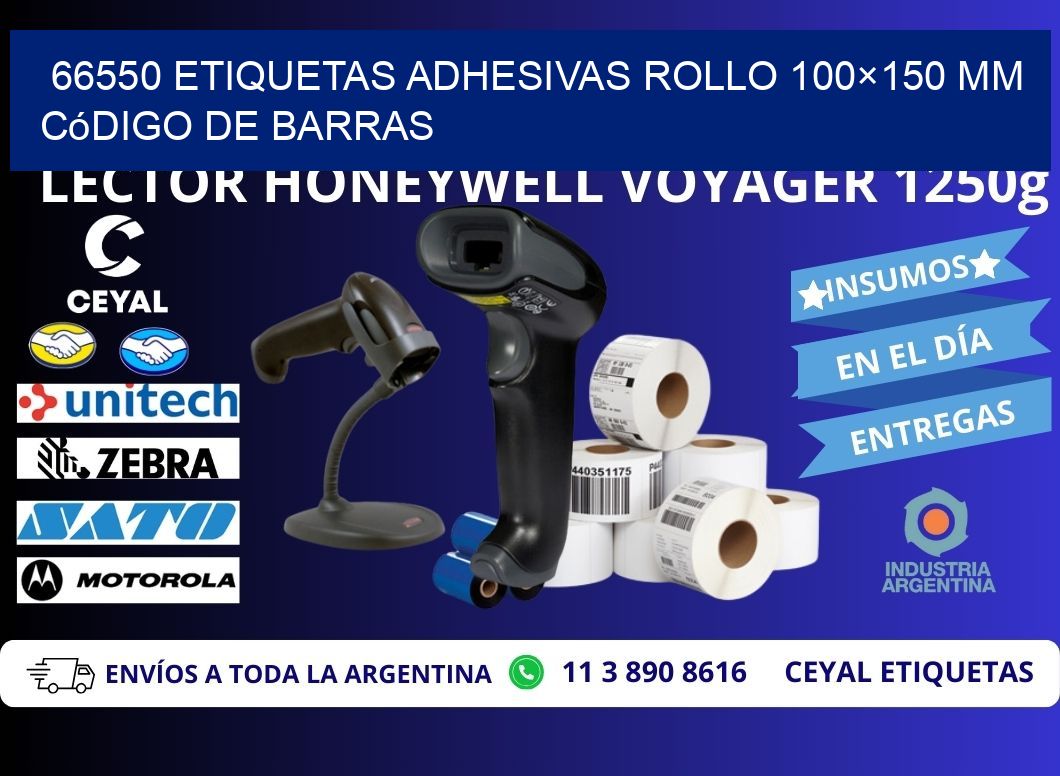 66550 etiquetas adhesivas rollo 100×150 mm código de barras