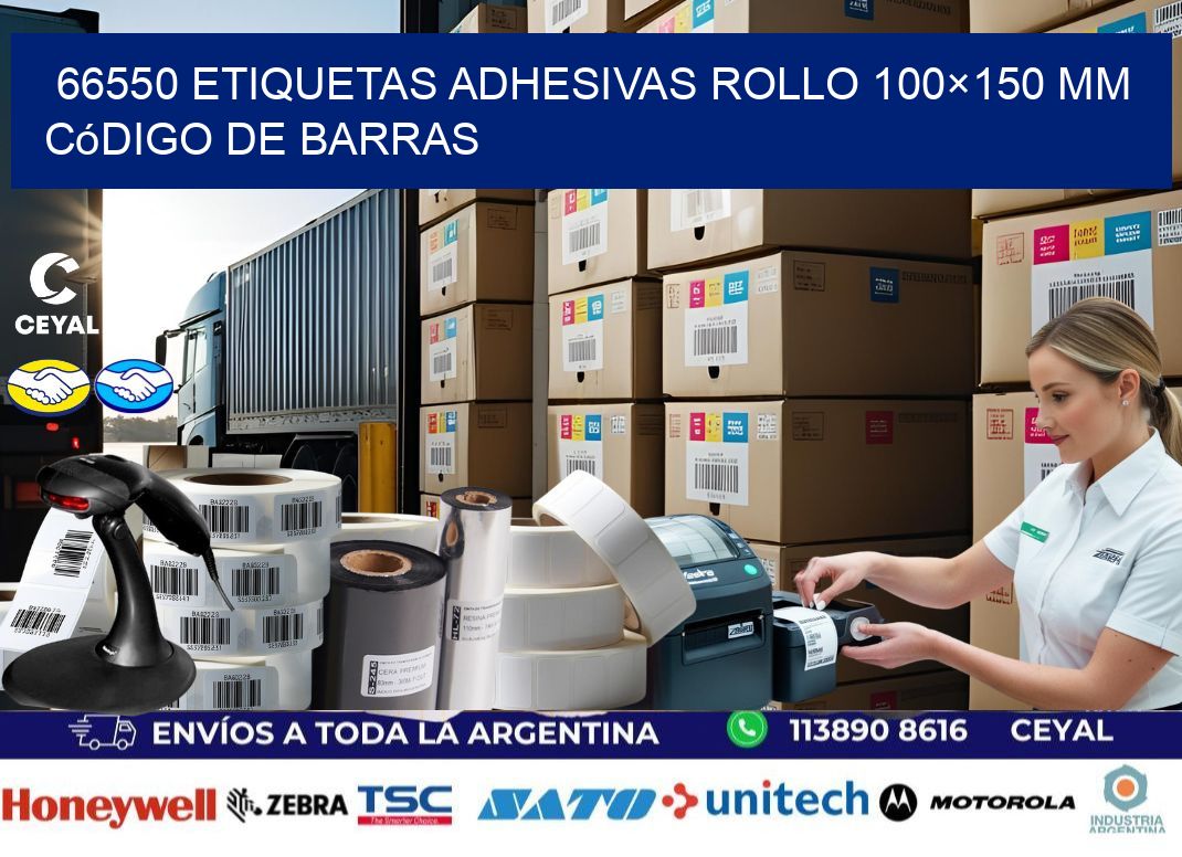 66550 etiquetas adhesivas rollo 100×150 mm código de barras