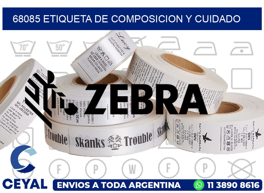 68085 etiqueta de composicion y cuidado