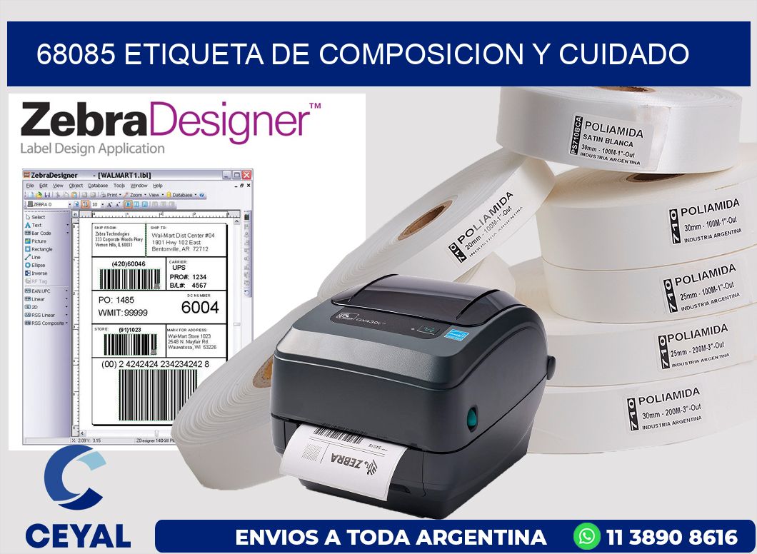 68085 etiqueta de composicion y cuidado