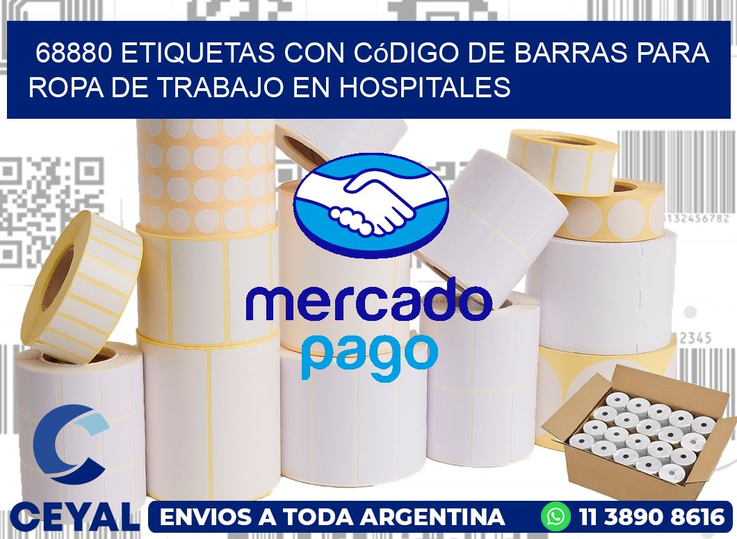 68880 Etiquetas con código de barras para ropa de trabajo en hospitales