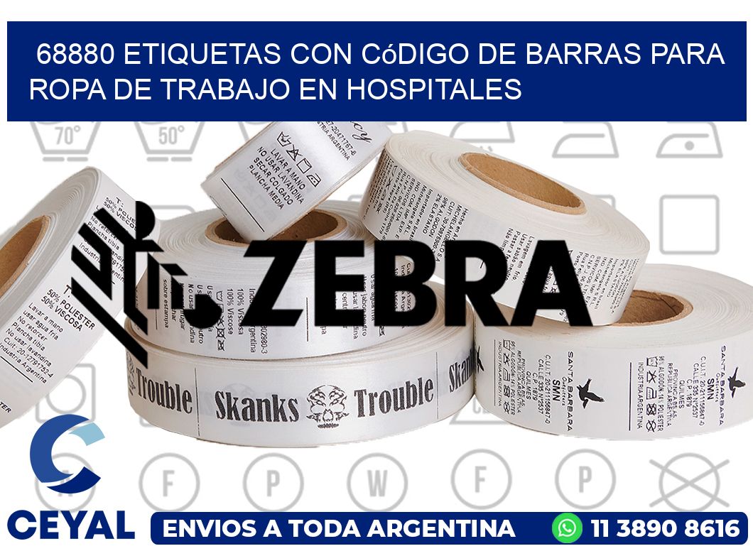 68880 Etiquetas con código de barras para ropa de trabajo en hospitales