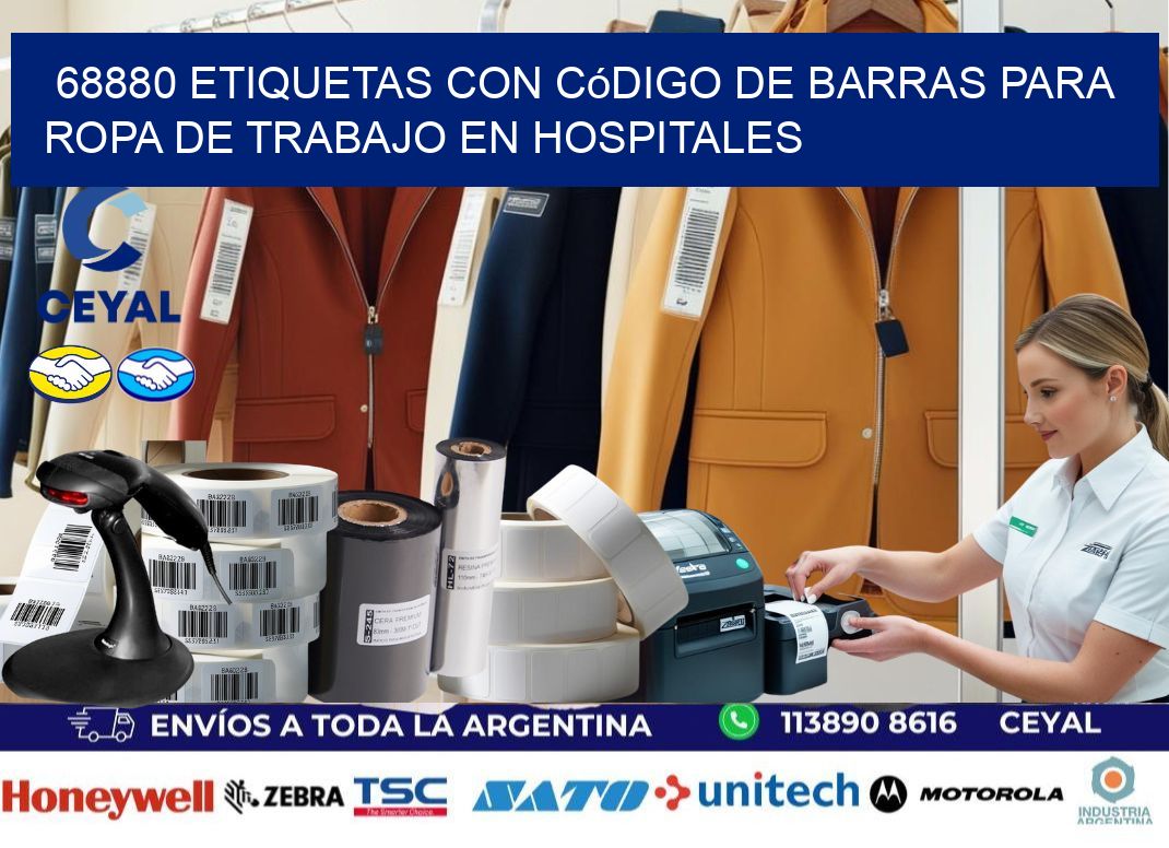 68880 Etiquetas con código de barras para ropa de trabajo en hospitales