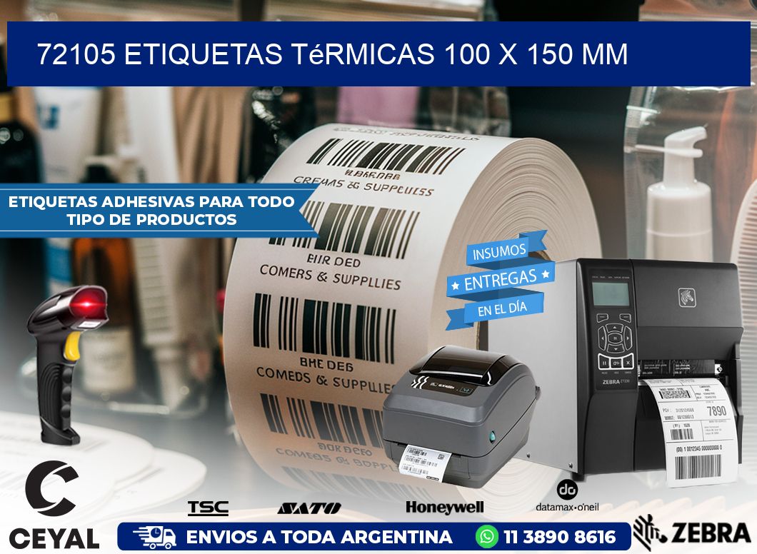 72105 Etiquetas Térmicas 100 X 150 Mm