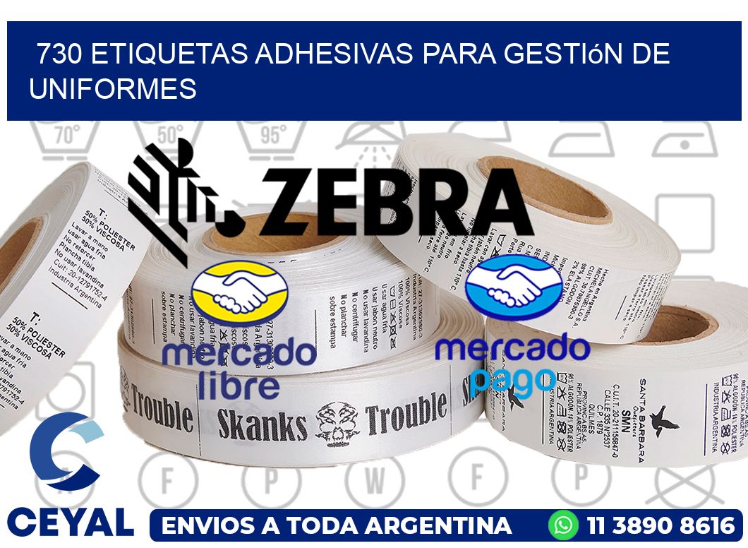 730 Etiquetas adhesivas para gestión de uniformes