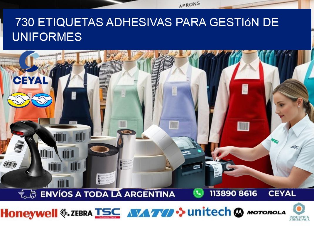 730 Etiquetas adhesivas para gestión de uniformes