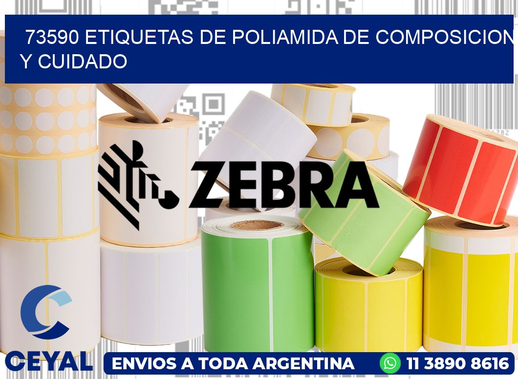 73590 etiquetas de poliamida de composicion y cuidado