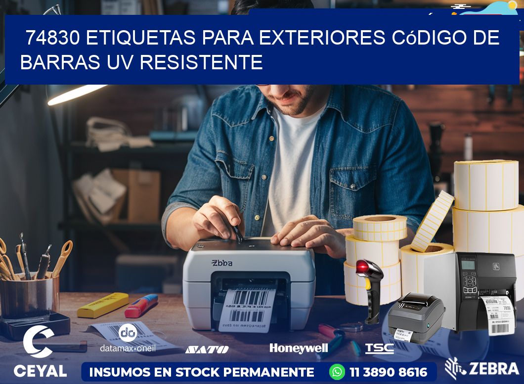 74830 etiquetas para exteriores código de barras UV resistente