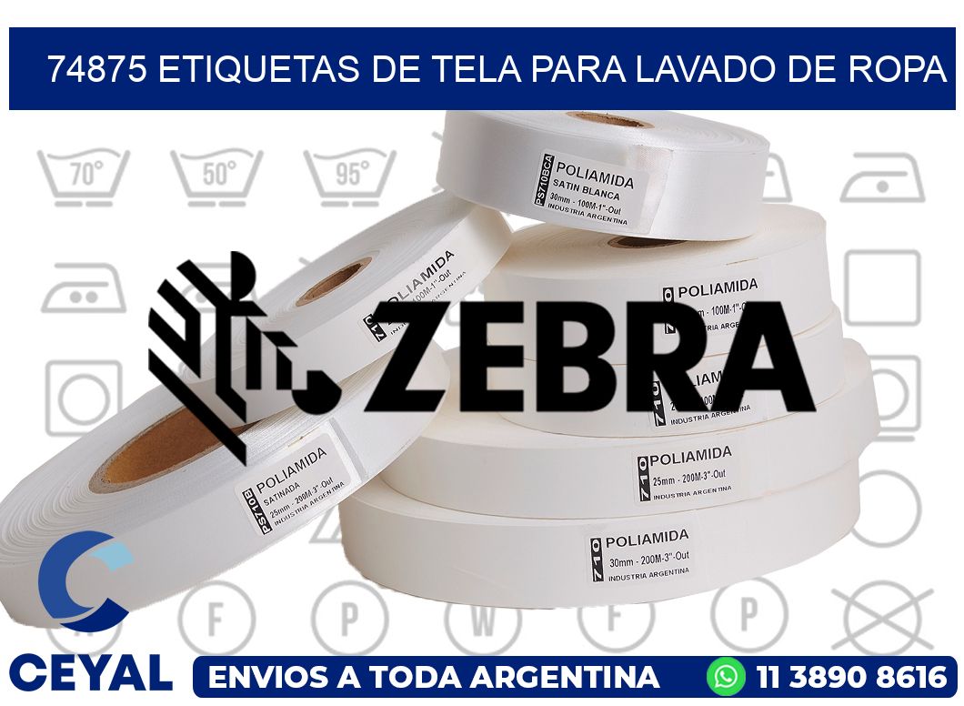 74875 Etiquetas de tela para lavado de ropa