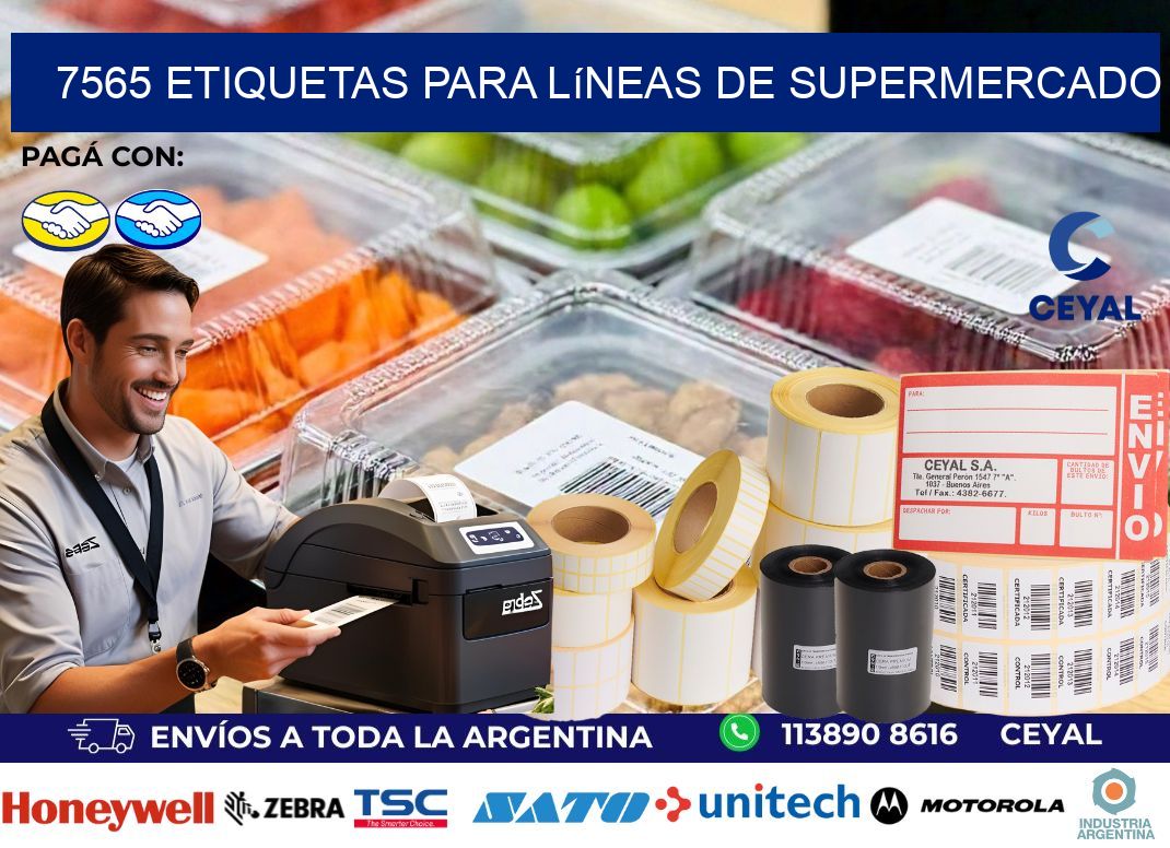 7565 Etiquetas para líneas de supermercado