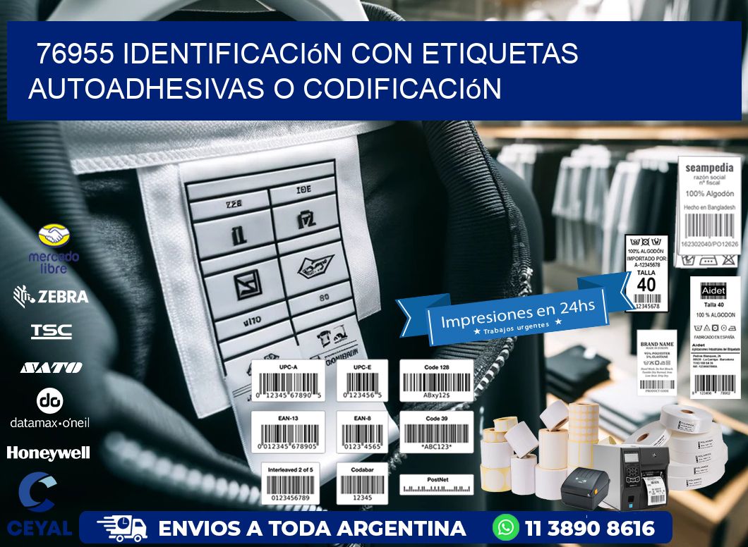 76955 identificación con etiquetas autoadhesivas o codificación
