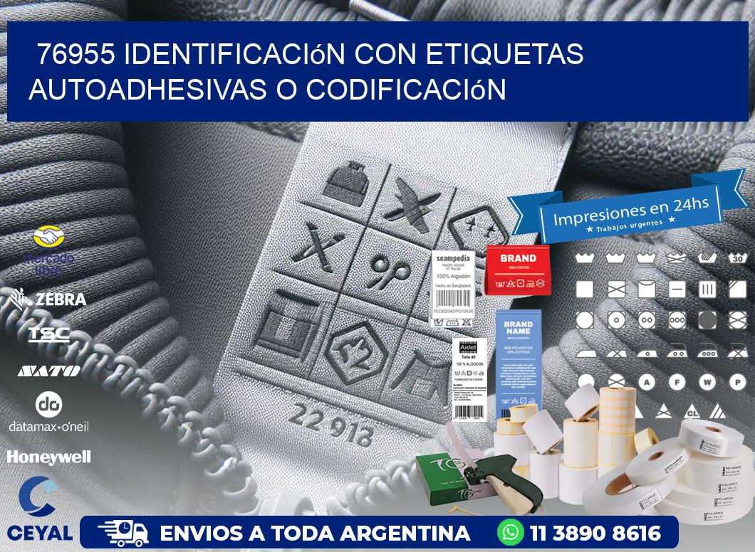 76955 identificación con etiquetas autoadhesivas o codificación
