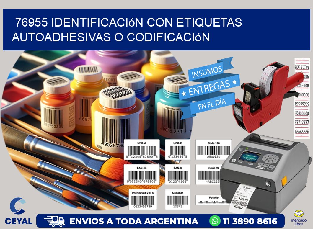 76955 identificación con etiquetas autoadhesivas o codificación
